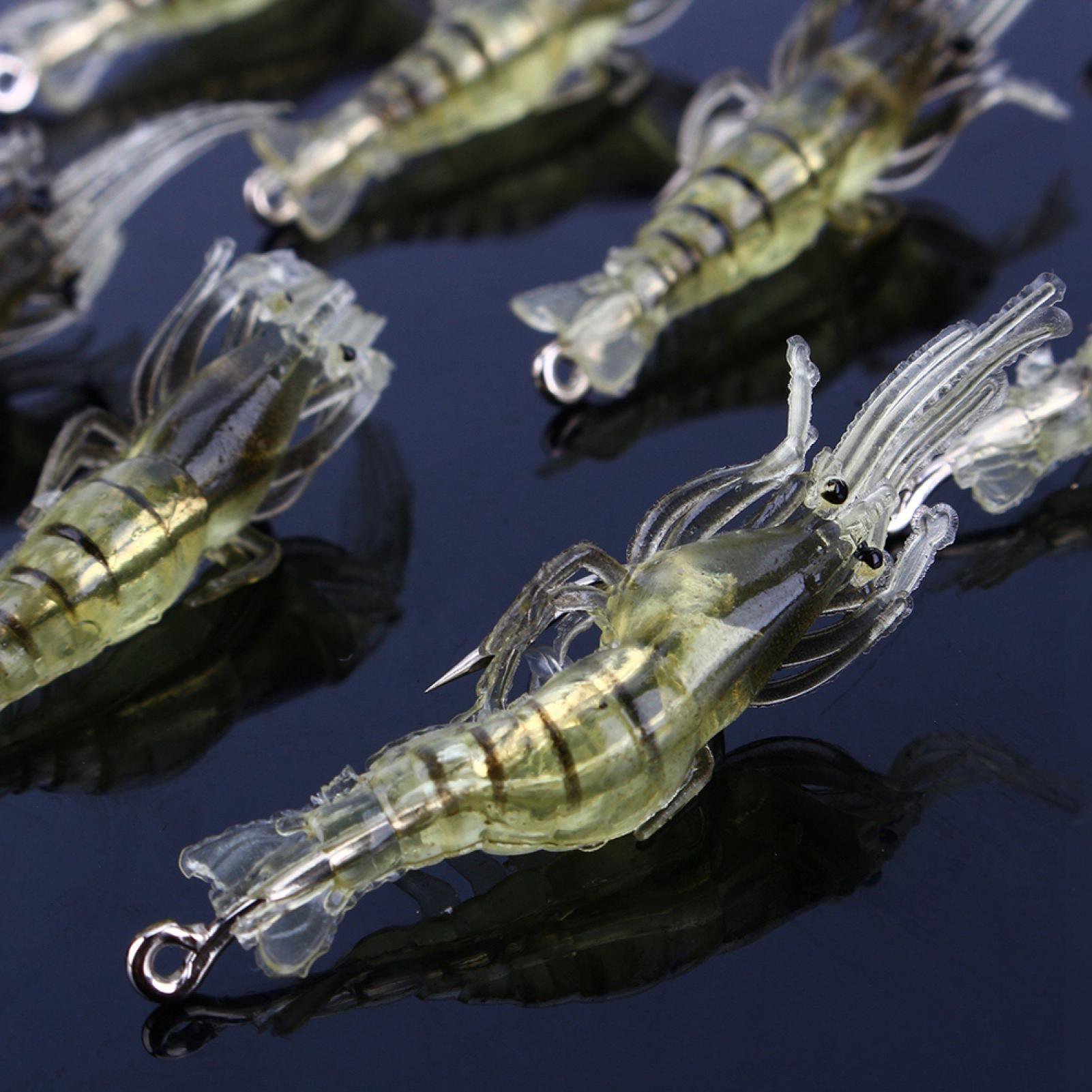 Leurres De Pêche Souples 10 Pièces - Simulation Crevettes PVC Avec