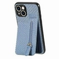 thumbnail image 1 of For iPhone 15 Carbon Fiber Vertical Flip Zipper Phone Case, 1 of 5