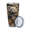 thumbnail image 2 of KLL Cute Fallen Leaf Koala Print 40oz Stainless Steel Insulated Car Cup with Spillproof Lid - Keep Your Drink Hot or Cold on the Go-Without Straw, 2 of 8
