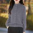 thumbnail image 2 of Ediodpoh Knitted Cardigan for Women Sweater Outerwear Casual Long Sleeve Open Front Coat Comfortable Soft Warm Thin Grey, 2 of 5