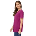 thumbnail image 3 of Woman Within Plus Size Perfect Short-Sleeve V-Neck Tunic, 3 of 6