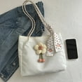 thumbnail image 5 of FENOHREFE Womens Nylon Shoulder Bag Large Capacity Handbag Flower Commuting Bag Female Shopping Dating Bag Student School Bag, 5 of 8