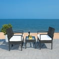 thumbnail image 3 of SAFAVIEH Outdoor Collection Bassey 4-Piece Patio Set Black/Beige, 3 of 9