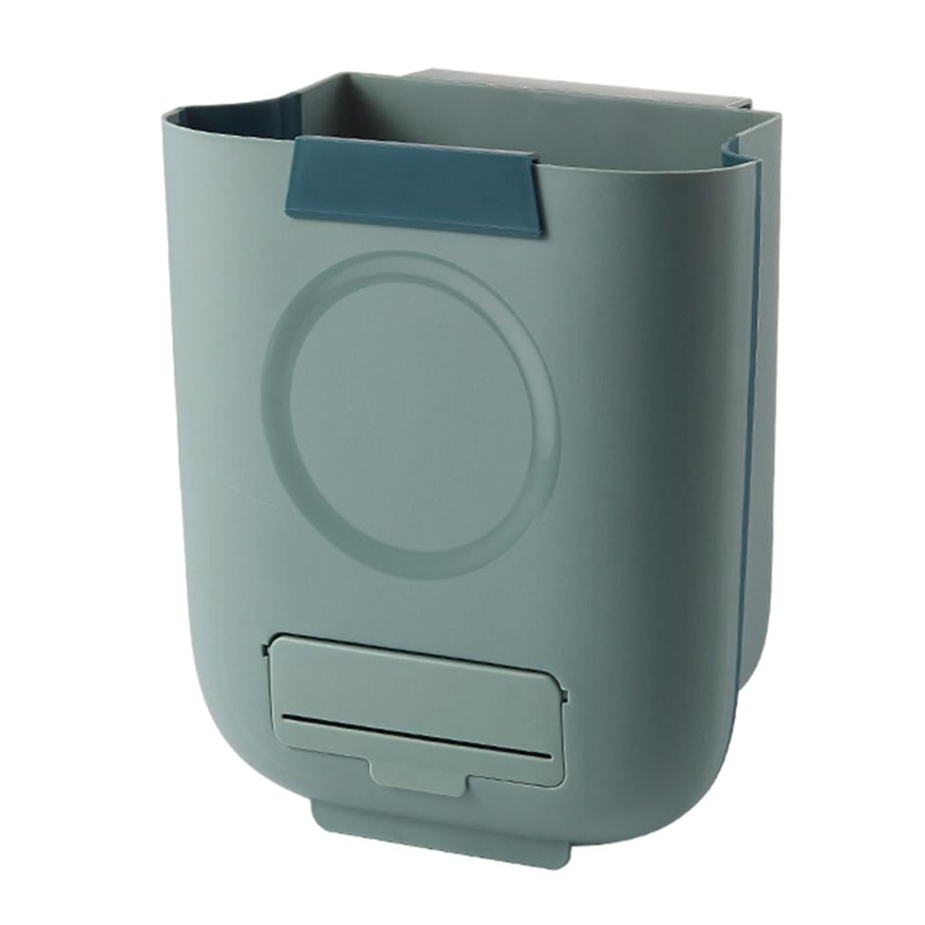 Collapsible Trash Can Bin Multifunctional Garbage Can Hanging Green 13L