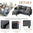 thumbnail image 4 of Sobaniilo Sectional Sofa Free Combination Sectional Couch Small L-Shaped Linen Fabric Sofa for Living Room(Dark Gray), 4 of 8
