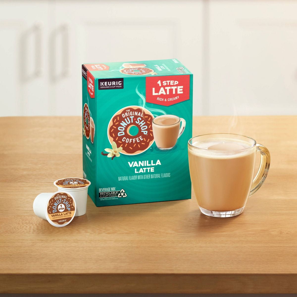 2X - The Original Donut Shop One Step Latte Vanilla Dark Roast- Keurig K-Cup Coffee Pods - 20ct