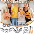 thumbnail image 4 of Clearance! ❀Made To Last: Made From Sturdy Stainless This Pumpkin Carving Kit Is Thicker And Stronger Ensuring Perfect Durability And To Breakage During Use. Silver, 4 of 8