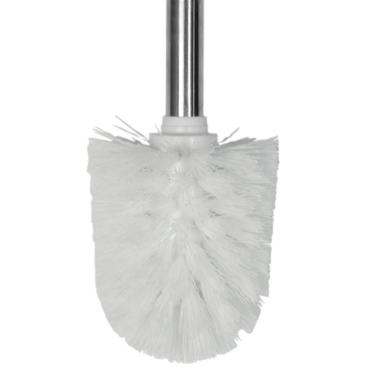 Elitra Silicone Bristles Toilet Brush And Holder Set with Tweezers, White