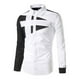 thumbnail image 3 of Camisa y blusa de manga larga con cuello vuelto para hombre, estilo casual, a la moda, con botones ajustados, bloques de color y costuras en contraste, camisa de manga larga con botones para hombre, 3 of 4