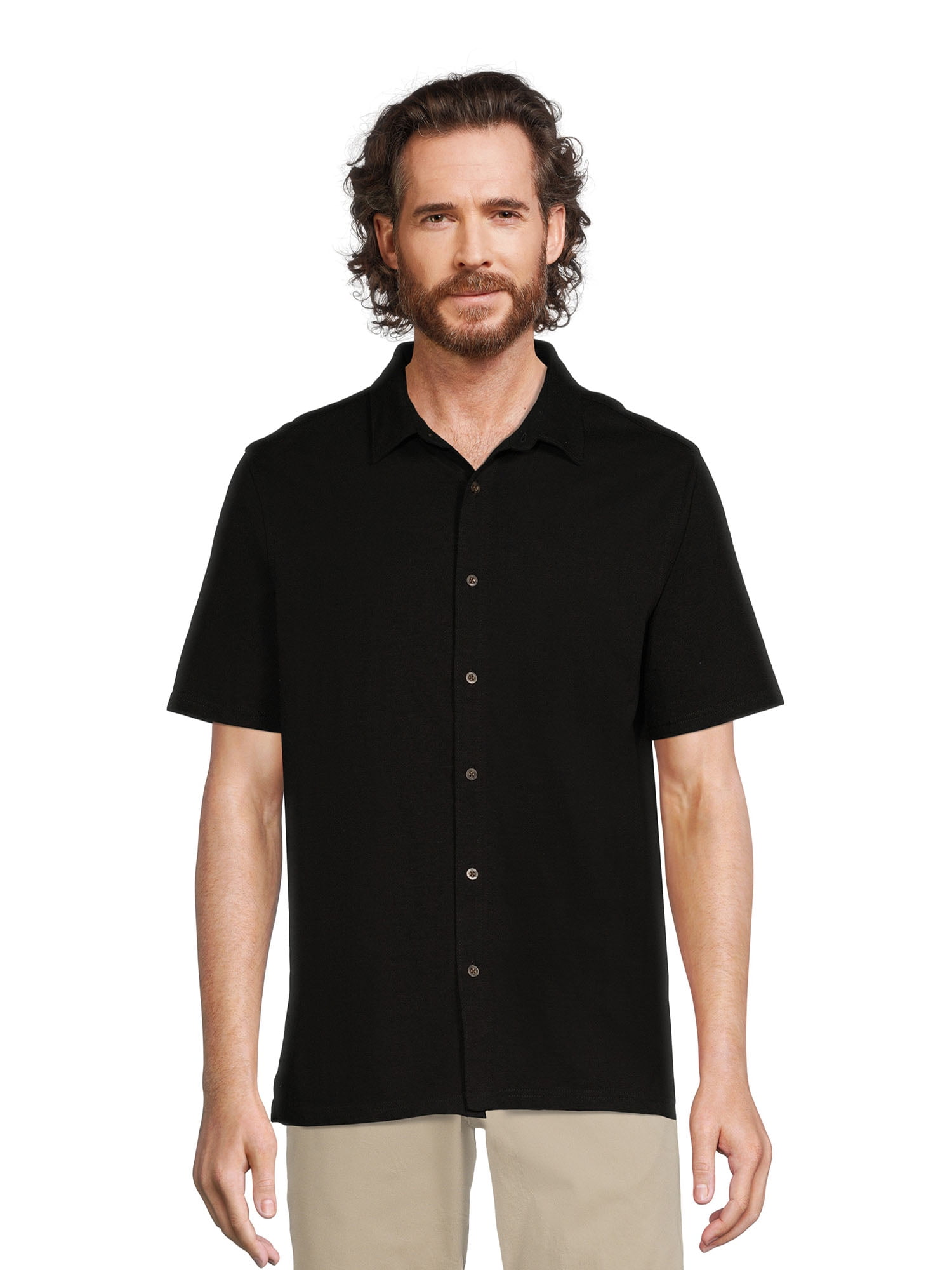 Men’s Knit Button Down Shirt, Sizes S3XL