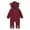 Wine, variant on Fesfesfes Infant Baby Jumpsuit Girls Boys Solid Cartoon Ears Hoodie Romper Clothes Fleece Jumpsuit Tops on