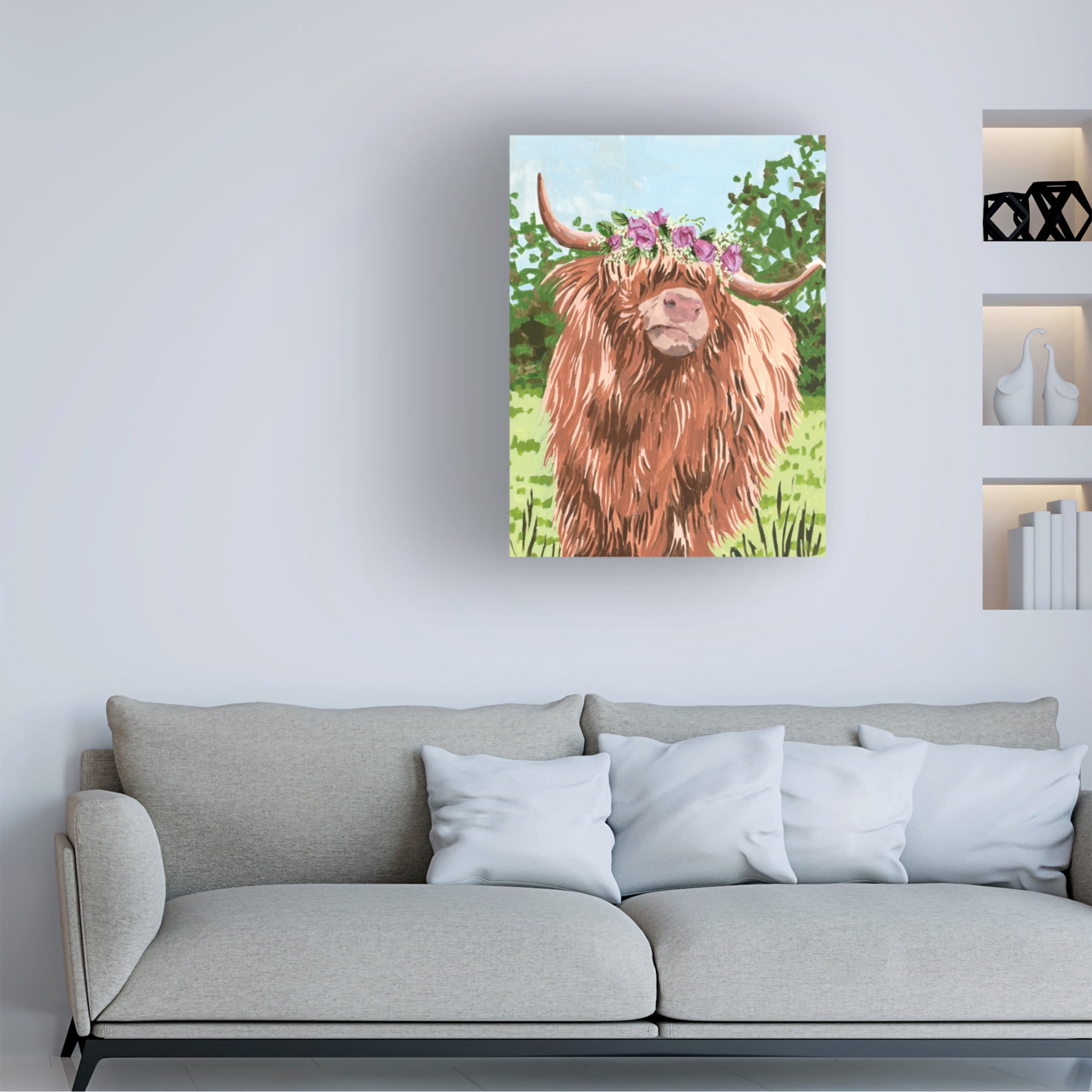Trademark Fine Art Melissa Wang Happy Moo II Canvas Wall Art