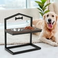 thumbnail image 3 of Gymax Elevated Dog Bowls Feeder Adjustable Raised Bowls Stand with 5 Heights Coffee, 3 of 10