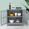 thumbnail image 5 of Kitchen Sideboard Buffet Entertainment Center with Storage Cabinet, Sideboard Buffet Server Storage Cabinet Console Table with shelf and doors for Living Room Dining Room, Gray, LJ3297, 5 of 9
