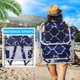 thumbnail image 3 of Portable Beach Chair for Adults, Outdoor Lightweight Camping Chair Lay Flat Folding Backpack Beach Reclining Chair with 4 Positions, Headrest, Cooler Pouch, Cup Holder, Navy Geometric, 3 of 3