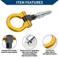 thumbnail image 4 of Gancho de remolque Unique Bargains / Gancho de remolque de parachoques delantero universal para automóvil / Gancho de remolque rotativo de metal duradero 18.5cm 3mm 1pcs Amarillo, 4 of 7