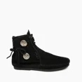 thumbnail image 2 of Minnetonka Men's Button Softsole and Hardsole Boot, Black Hardsole, Size 8 M, 2 of 9