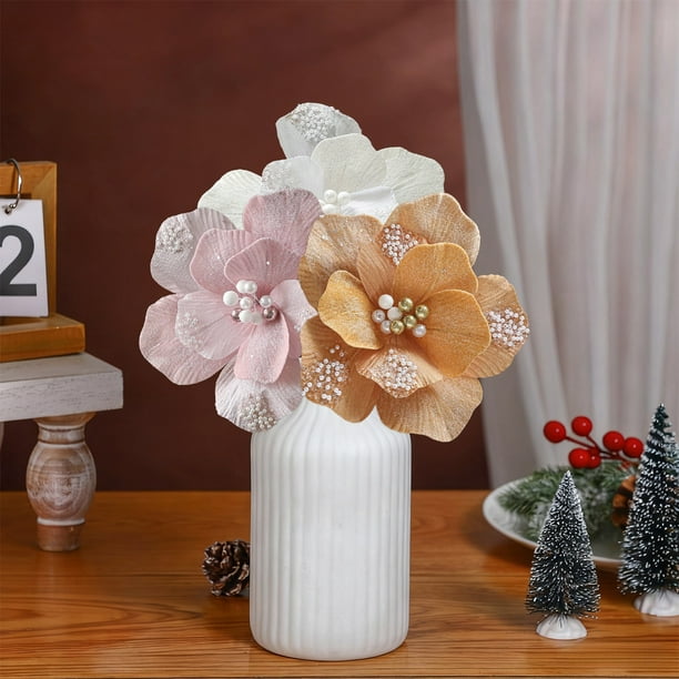 mfyjkho Ramo De Flores Artificiales Navideñas Para Decoración Navideña, Ramo De Simulación De Plástico Duradero Para El Hogar, La Mesa O El Embalaje De Regalo, 1 Pieza