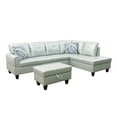 thumbnail image 2 of Mardelle 97" Wide Faux Leather 3 Pieces Right Facing Sofa Set With Ottoman, 2 of 4