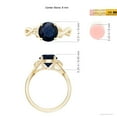 thumbnail image 5 of ANGARA Natural 2.2 ct Blue Sapphire Crossover Engagement Ring in 14K Yellow Gold for Women (Size-8mm) | September Birthstone, Anniversary, Jewelry Gift for Women | Natural Sapphire Ring, 5 of 10