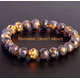 thumbnail image 3 of Pulsera de piedra para hombre y mujer con cuentas de lava natural, elástica, hecha a mano, que aumenta la energía, para uso diario, 3 of 7