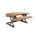 thumbnail image 4 of 46" Adjustable Corner Standing Desk Converter Dual Monitor Arm Bundle Teak Wood, 4 of 8