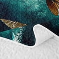 thumbnail image 5 of Erosebridal Teal Rustic Pike Fish Twin Quilt Set for Boys Men, Farmhouse Ocean Wave Twin Coverlet Set, 2pcs, 5 of 7