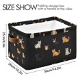 thumbnail image 4 of Yayeee 2 Pack Canvas Storage Basket with Handles for Shelves Fabric Bins Closet Organizer, Pixel Cat, 4 of 8