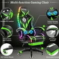 thumbnail image 4 of Hoffree Gaming Chair with Speakers and RGB LED Lights Ergonomic Massage Gamer Chair with Footrest High Back with Lumbar Support for Adults, 4 of 9