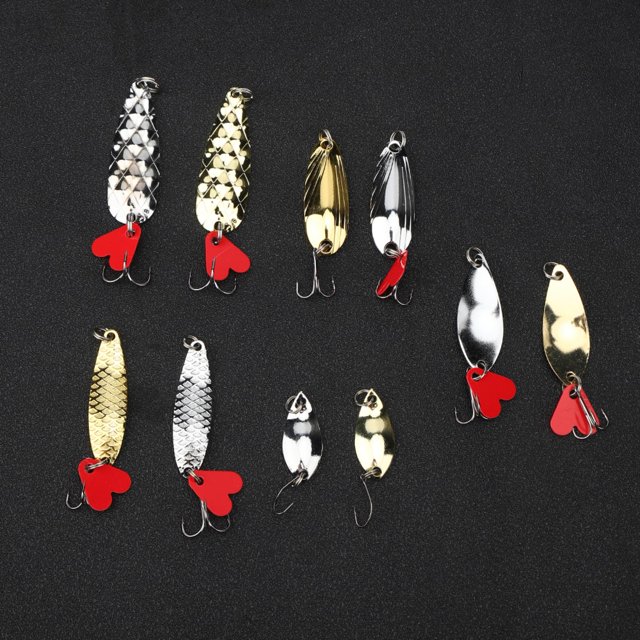 Artificial Lure, Metal Steel Sequins Sequins Lure, 10pcs For Fishing Accessory Adult Children Sea/ Fishing Outdoor Fun Fishing Lover Luring Fish XLT-1,XLT-4