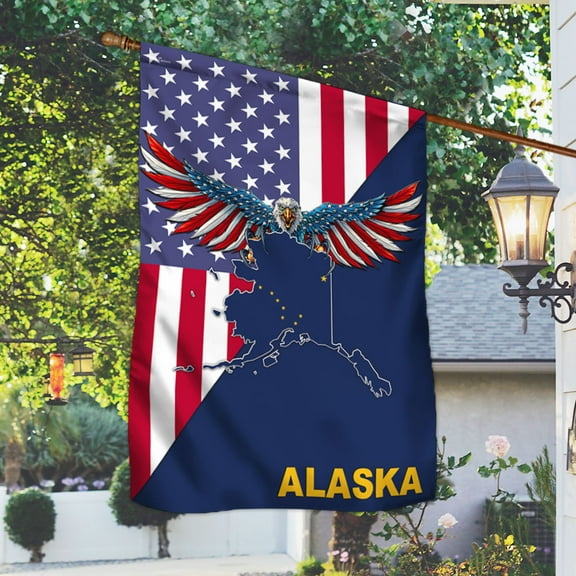 FLAGWIX American Flag - Alaska Flag American Eagle Alaska Flag TRL1430Fv32 - House Flag (29.5" x 39.5")