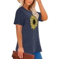 thumbnail image 3 of Anbech Sunflower Plus Size T-Shirts for Women Graphic Sunflowers Print Oversize Short Sleeves T-Shirt with Round Neck, 3 of 9