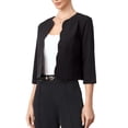thumbnail image 4 of INSPIRE CHIC Blazers for Women's Open Front 3/4 Sleeve Crew Neck Work Office Suit Jackets Blazer XS Black, 4 of 6