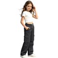 thumbnail image 5 of Landzoo Little Girls Cargo Pants Straight Leg With Pockets And Drawstring Fall Casual Kid Girls Baggy Trousers, 5 of 7