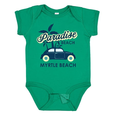 

Inktastic Paradise Beach in Myrtle Beach with Palm Trees and Car Boys or Girls Baby Bodysuit