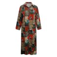 thumbnail image 3 of MAWCLOS Robes Maxi pour Femmes Robe Chemise à Imprimé Floral Kaftan à Revers Manches Longues 8998 Jaune m, 3 of 4