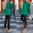 thumbnail image 6 of Womens Oversized Sweatshirts Crew Neck Long Sleeve Shirts Casual Loose Slit Fall Outfits Green M, 6 of 9