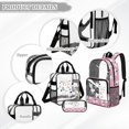 thumbnail image 3 of DISNIMO Cartoon Cat Printed Clear Backpack for Girls, 3Pcs 17" PVC Transparent Bookbag Set for School, Includes Lunch Bag & Pencil Pouch, Girls Back to School Gifts, 3 of 5