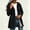 Black, variant on Jackets for Women Mid-Length Hooded Rain Jacket with Plaid Lining Full Zip Waterproof Windproof Jacket with Pockets and Drawstring Waist Solid Color Loos Comfy Jackets for Fall Daily Wear