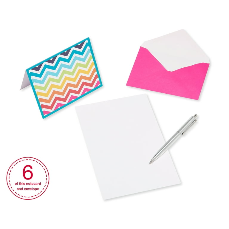 120 Blank Cards with Envelopes & Stickers | 4 x 6 Bulk Boxed Set of All Occasions Colored Notecards | Rainbow Assortment of Plain Color Cardstock