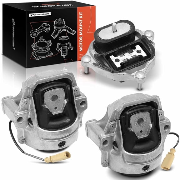 A-Premium Engine Motor and Transmission Mount Kit Compatible with Audi A4 2013-2016, A5 Quattro 2010-2017, 2.0L 3.0L, 3-PC Set, Replace # 8K0199381C, 8K0199381JN