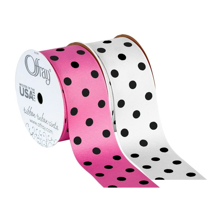 Offray Ribbon, Hot Pink with Black Polka Dots 1 1/2 inch Grosgrain  Polyester Ribbon for Sewing, Crafts, and Gifting, 9 feet, 1 Each - DroneUp  Delivery