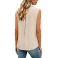 thumbnail image 4 of WCJM Christmas Tank Top Women's Linen Button Down Shirt Rolled Cuffed Blouse Ladies Summer Casual V Neck Beach Cotton Tops Tight Women's Shirts for Women Brown Blouses for Women Tank Tops for Women, 4 of 5