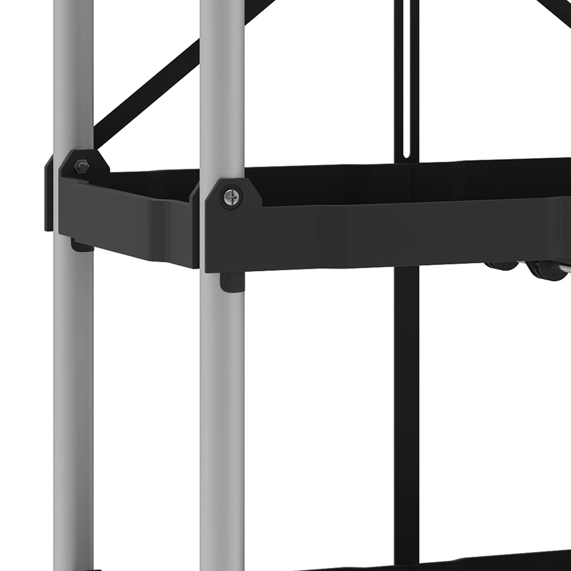 Uforic 3-Tier Heavy Duty Folding Service Cart, 240Lbs Capacity, Black Plastic with Aluminum Tubes, 58.5×39×83CM