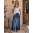 thumbnail image 3 of DOKOTOO Women's Wide Leg Jeans High Waisted Baggy Jeans for Women Stretchy Denim Pants with Drawstring and Big Pockets (Plus Sizes Available), 3 of 8