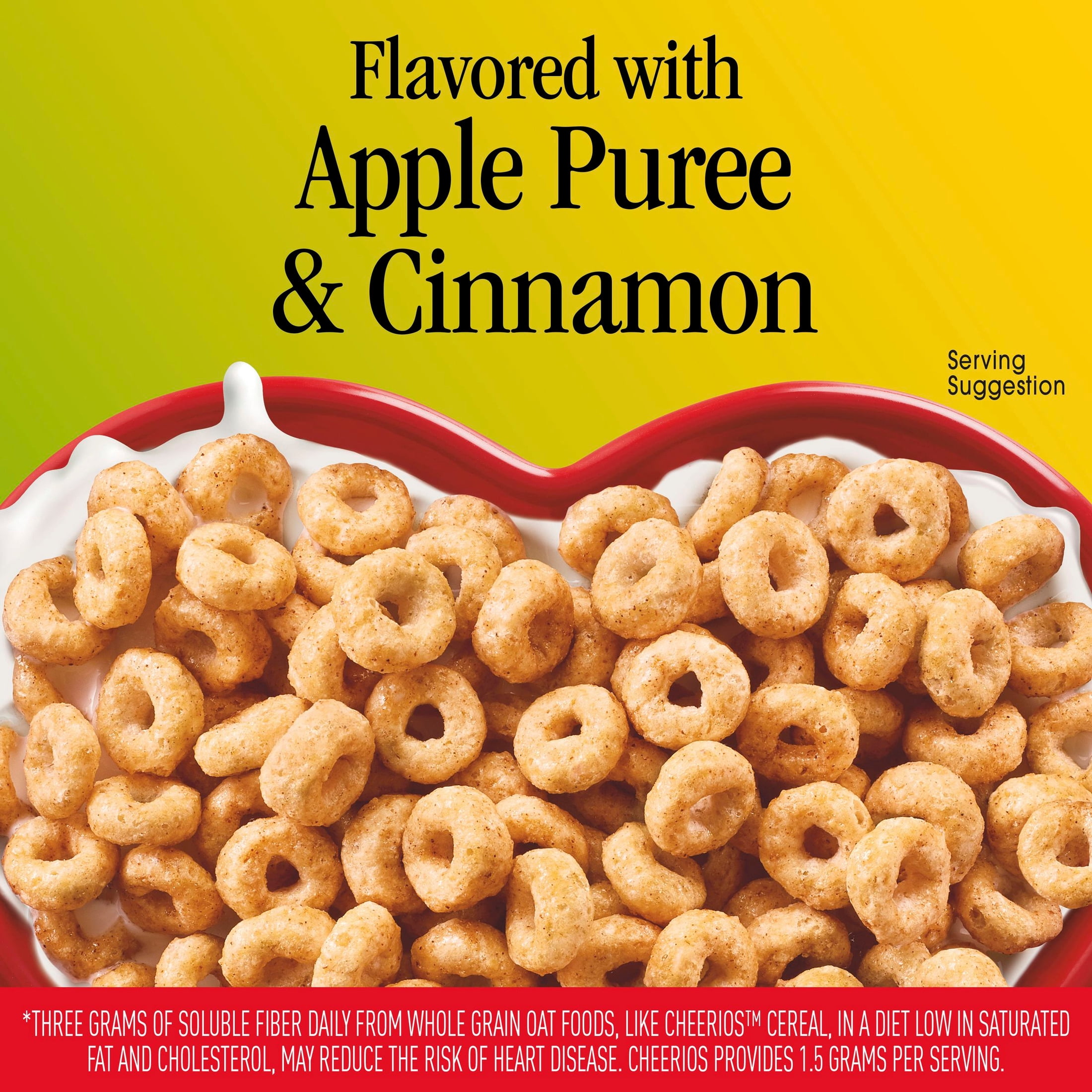 (12 pack) Apple Cinnamon Cheerios, Heart Healthy Gluten Free Cereal, 11 oz