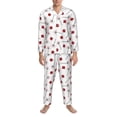 thumbnail image 3 of Hirioo Ladybug With Dandelion for Men's Pajama Sets 2 Piece Pjs Men's Long-Sleeved Pajama Set Button Down Sleepwear,S-XXL-Large, 3 of 7