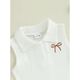 thumbnail image 6 of aturustex Little Girls 2pcs Skirts Outfits 12M 18M 2T 3T 4T 5T Toddler Baby Sleeveless Ribbed Vests Bow Embroidery Waistcoats Lapel Neck Tank Tops+ Plmmer Clothes Beachwear for Holiday Party, 6 of 7