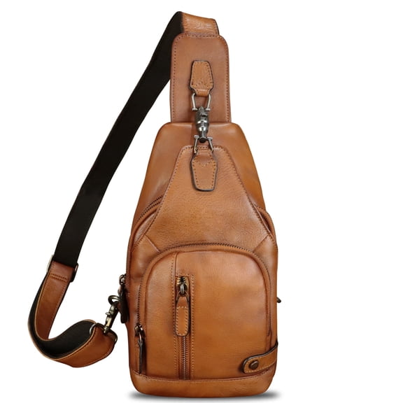 Genuine Leather Sling Bag for Women Men Sling Backpack Purses Crossbody Bag