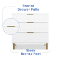 thumbnail image 6 of Delta Children Hendrix 3 Drawer Dresser, Bianca White/Bronze, 6 of 7